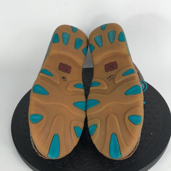 Twisted X Chukka Driving Geometric Moccasins Brown Leather Women’s Size 8 - Picture 10 of 12